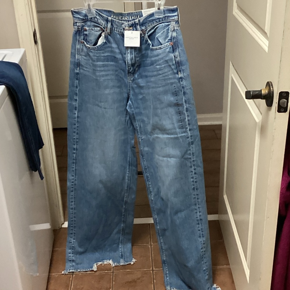 American Eagle Outfitters Light Blue Wide Leg Jeans